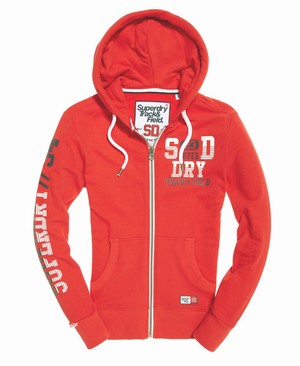 Superdry Track & Field Lite Cipzár Férfi Kapucnis Pulóver Piros | KPFIO0246